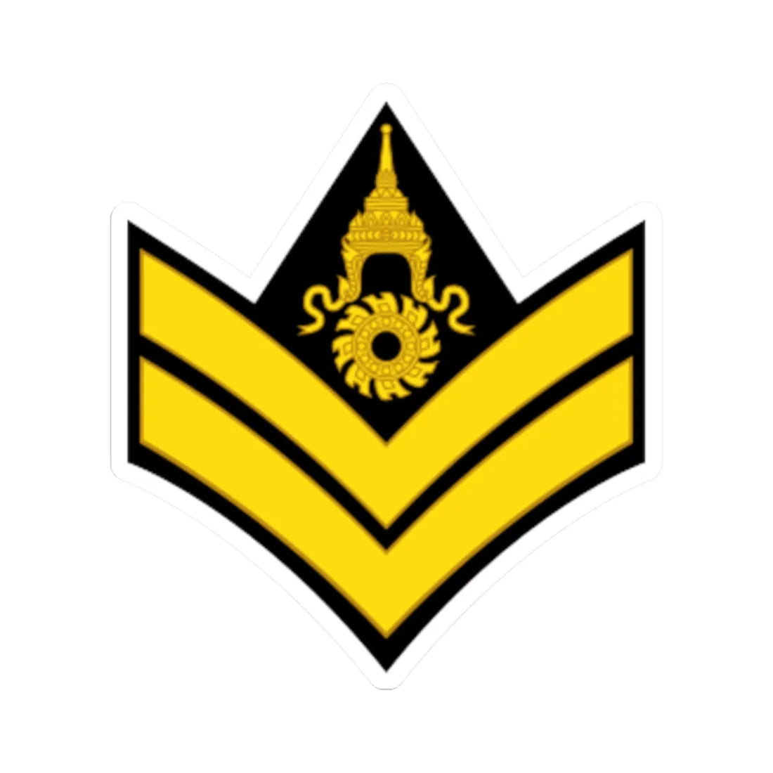 RTA OR 4 Corporal (Thailand) (Military Rank) STICKER Vinyl Kiss-Cut Decal 2 Inch White - The Sticker Space