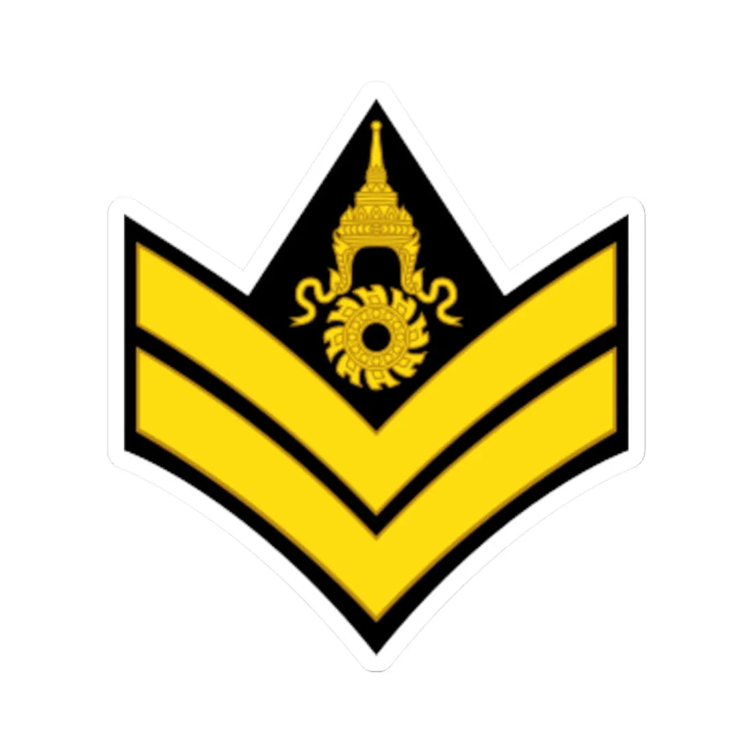 RTA OR 4 Corporal (Thailand) (Military Rank) STICKER Vinyl Kiss-Cut Decal 3 Inch White - The Sticker Space