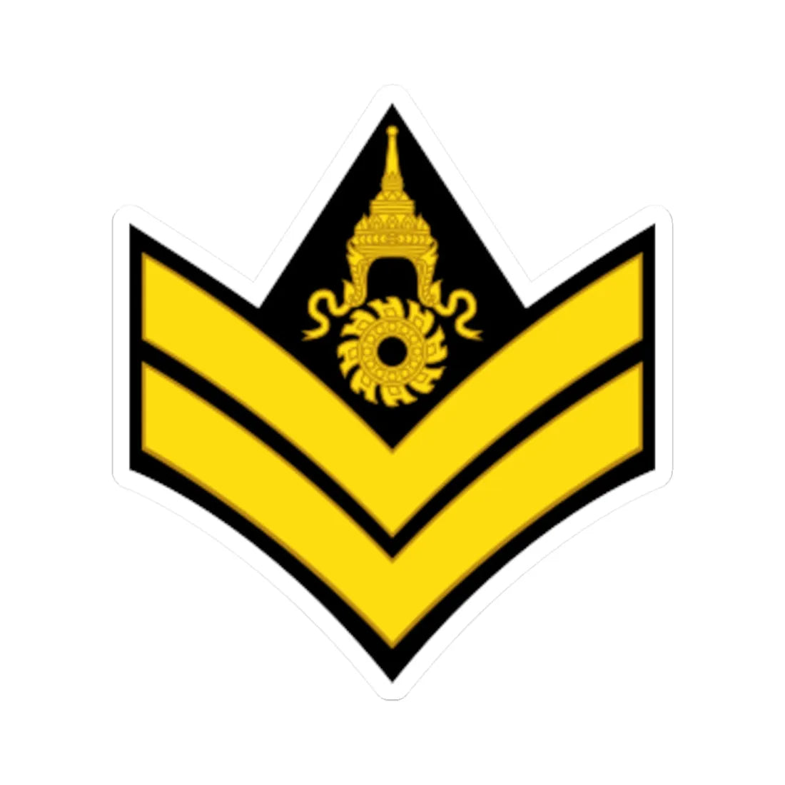 RTA OR 4 Corporal (Thailand) (Military Rank) STICKER Vinyl Kiss-Cut Decal 4 Inch White - The Sticker Space