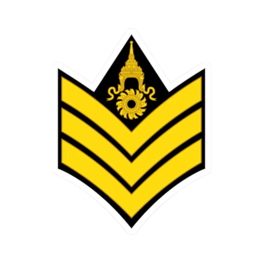 RTA OR 5 Sergeant (Thailand) (Military Rank) STICKER Vinyl Kiss-Cut Decal 2 Inch White - The Sticker Space