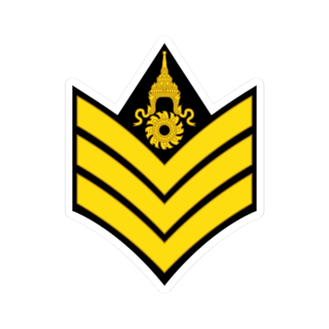 RTA OR 5 Sergeant (Thailand) (Military Rank) STICKER Vinyl Kiss-Cut Decal 3 Inch White - The Sticker Space