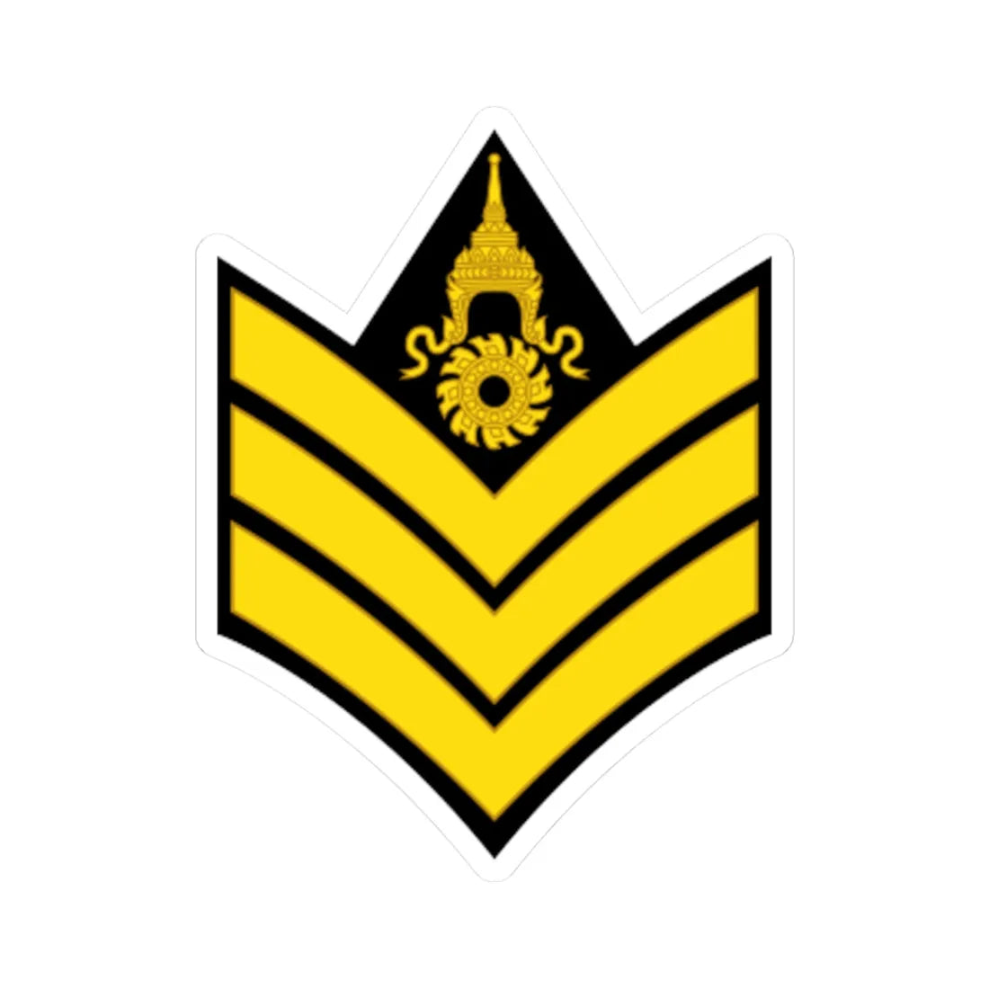 RTA OR 5 Sergeant (Thailand) (Military Rank) STICKER Vinyl Kiss-Cut Decal 4 Inch White - The Sticker Space