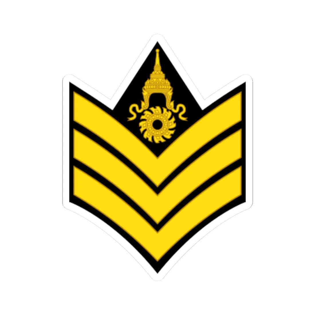 RTA OR 5 Sergeant (Thailand) (Military Rank) STICKER Vinyl Kiss-Cut Decal 6 Inch White - The Sticker Space