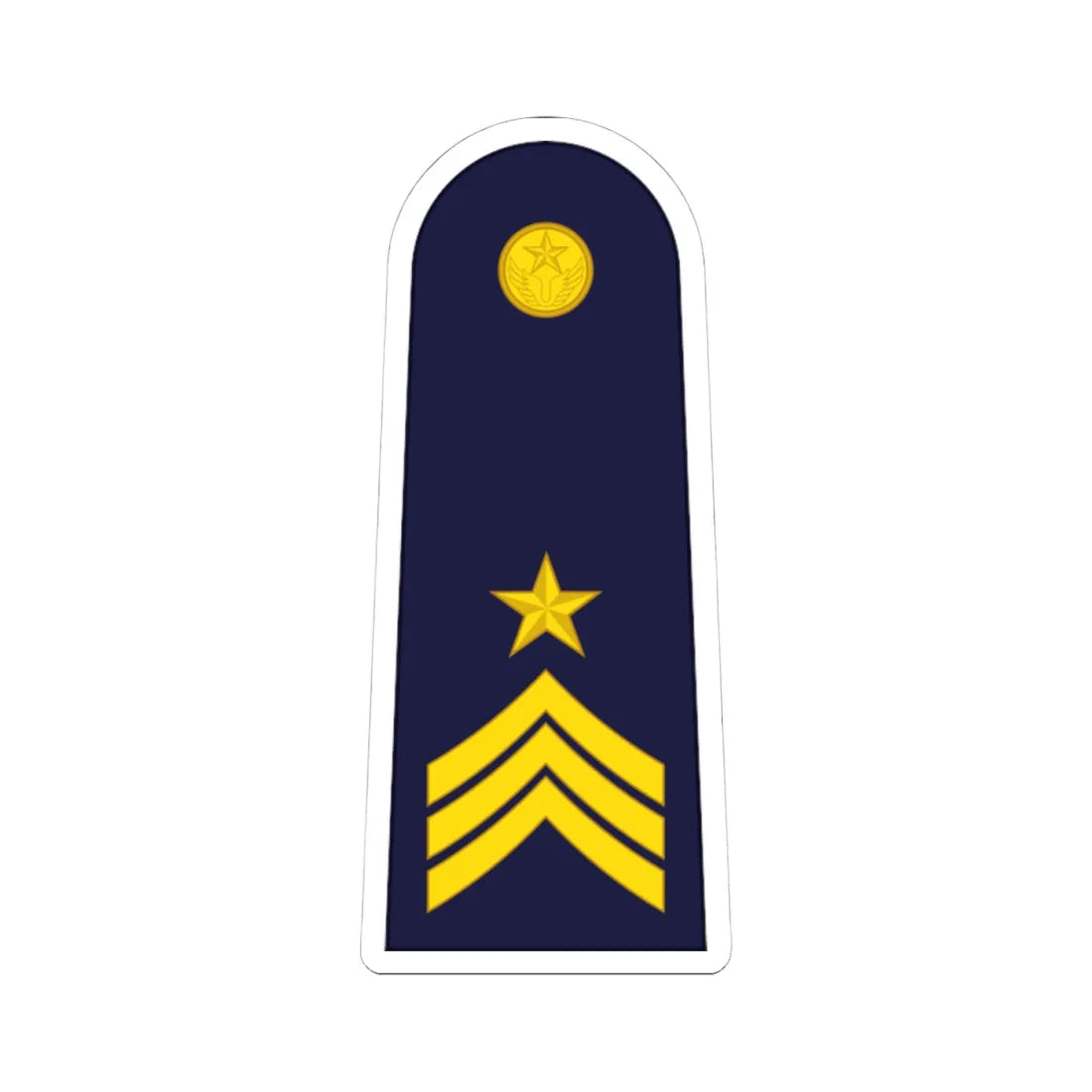 RTAF OR 9 Flight Sergeant 1st Class (Thailand) (Military Rank) STICKER Vinyl Kiss-Cut Decal 4 Inch White - The Sticker Space