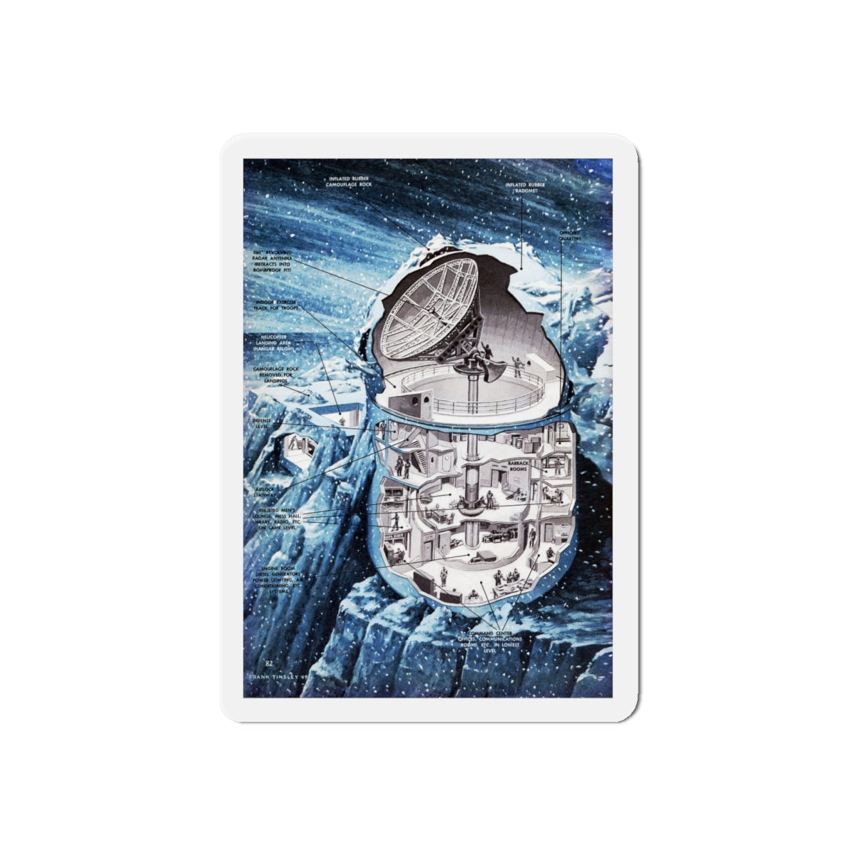 Rubber Fortress, 1949 (Magazine Illustration) Refrigerator Magnet-5" x 5"-The Sticker Space