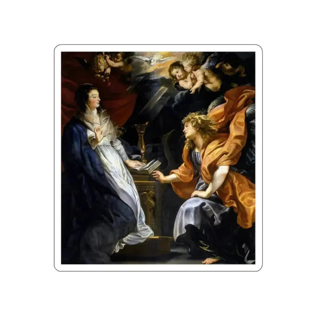 RUBENS, Peter Paul - Annunciation 2 (Artwork) STICKER Vinyl Die-Cut Decal White Die-Cut 2 Inch - The Sticker Space