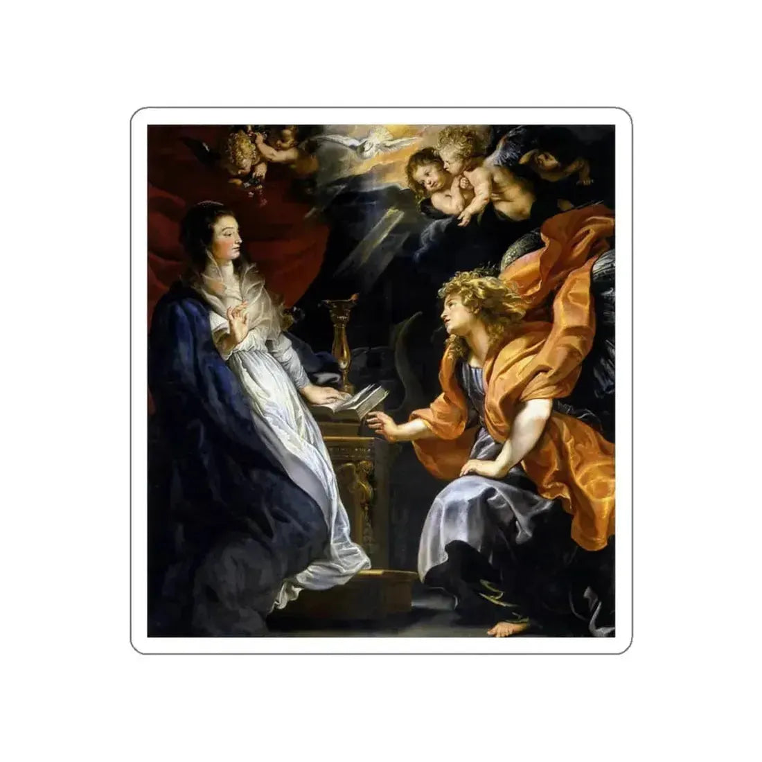RUBENS, Peter Paul - Annunciation 2 (Artwork) STICKER Vinyl Die-Cut Decal White Die-Cut 4 Inch - The Sticker Space