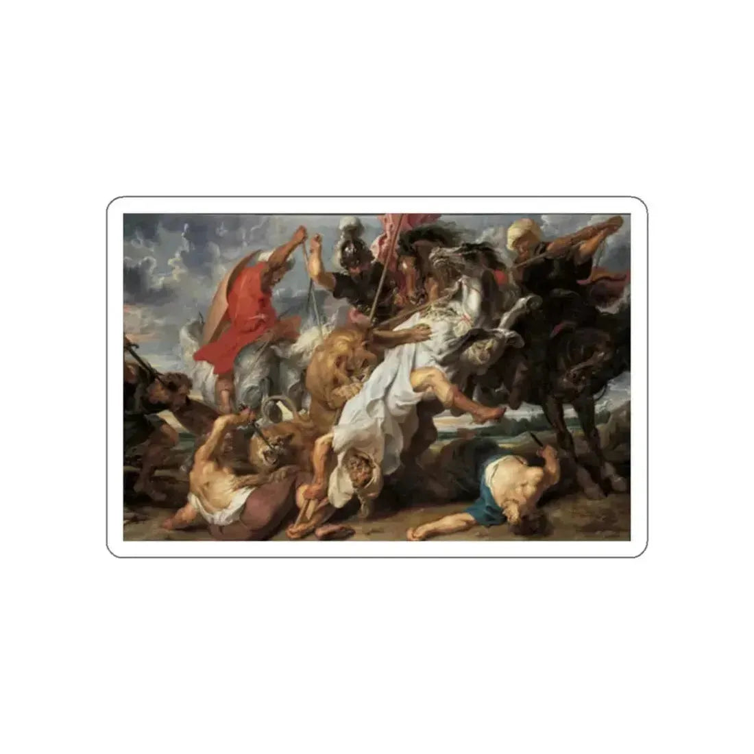 RUBENS, Peter Paul - Lion Hunt (Artwork) STICKER Vinyl Die-Cut Decal White Die-Cut 6 Inch - The Sticker Space