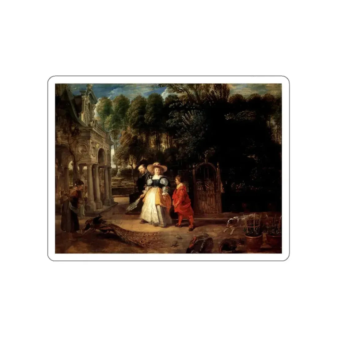 RUBENS, Peter Paul - Rubens in His Garden With Helena Fourment (Artwork) STICKER Vinyl Die-Cut Decal - The Sticker Space