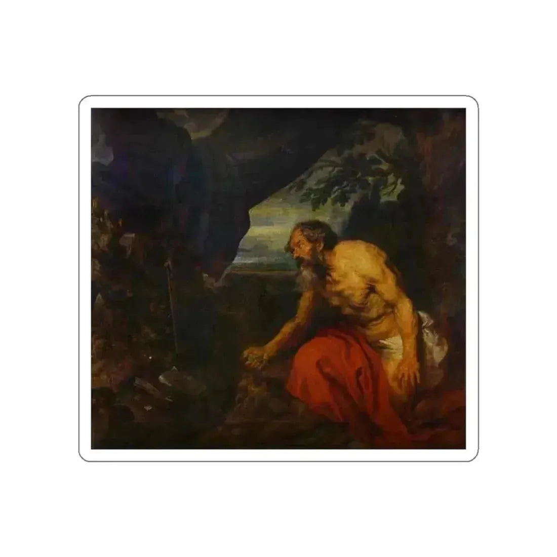 RUBENS, Peter Paul - St. Jerome (Artwork) STICKER Vinyl Die-Cut Decal White Die-Cut 6 Inch - The Sticker Space