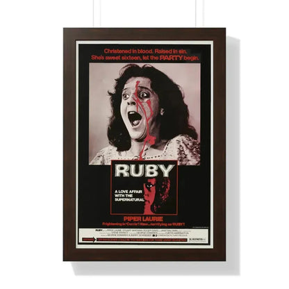 RUBY 1977 - Framed Movie Poster 16″ x 24″ Walnut - The Sticker Space