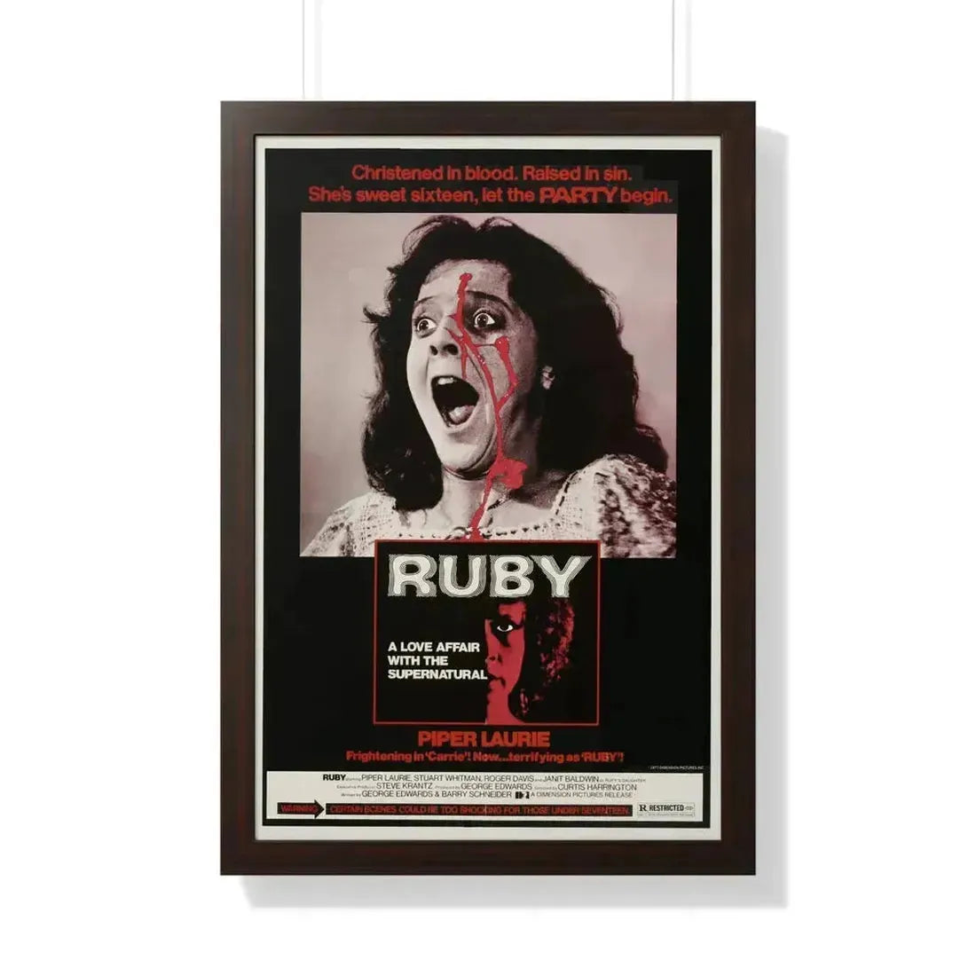 RUBY 1977 - Framed Movie Poster 20" x 30" Walnut - The Sticker Space
