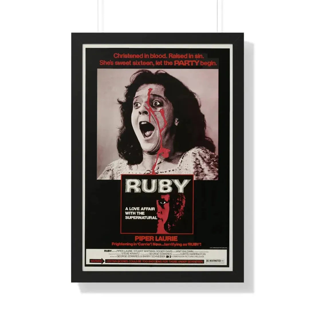 RUBY 1977 - Framed Movie Poster - The Sticker Space