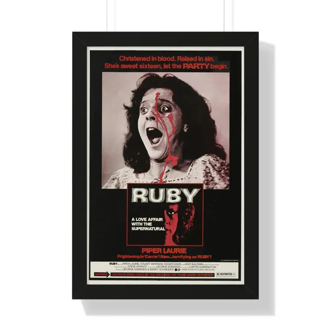 RUBY 1977 - Framed Movie Poster - The Sticker Space