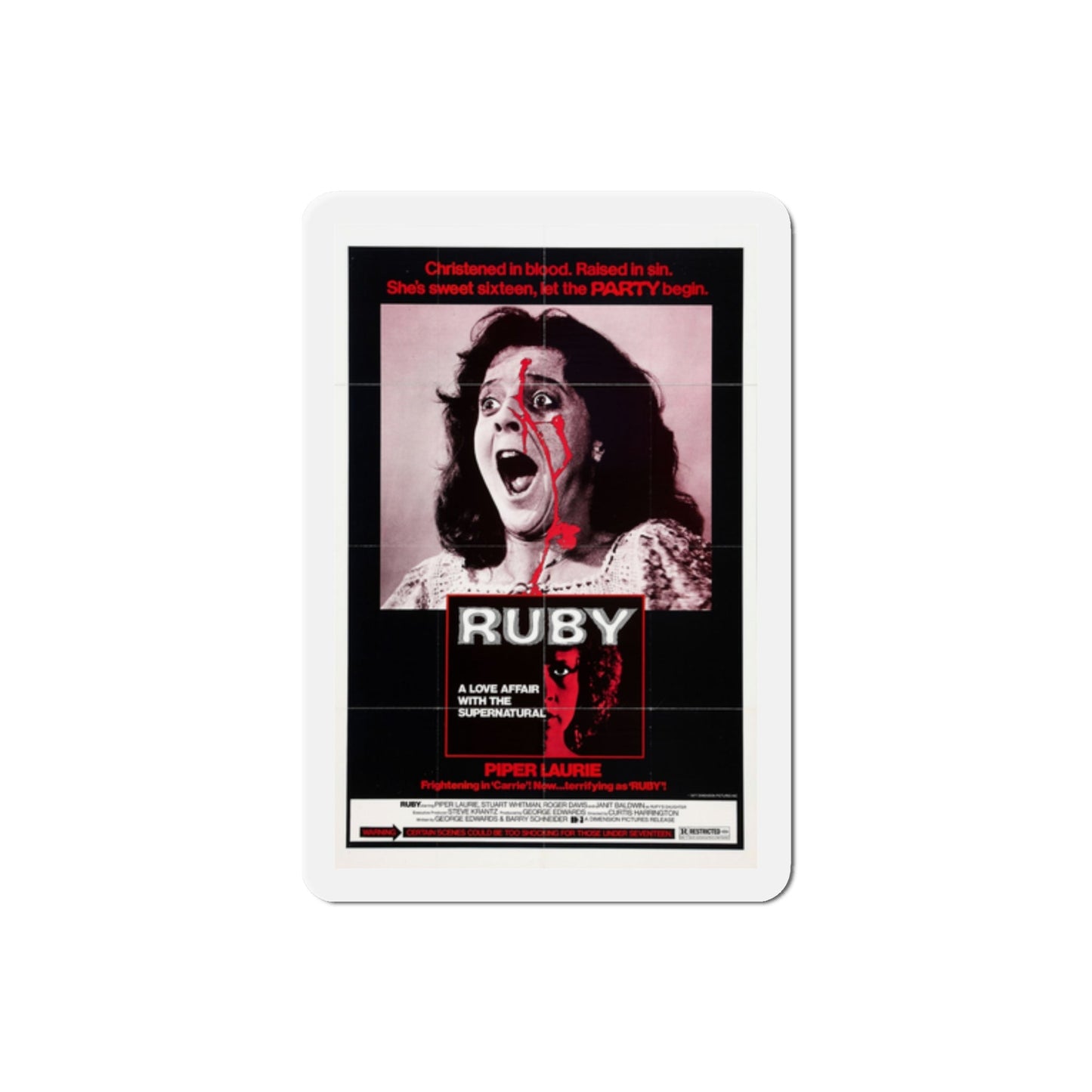 Ruby 1977 Movie Poster Die-Cut Magnet-2 Inch-The Sticker Space