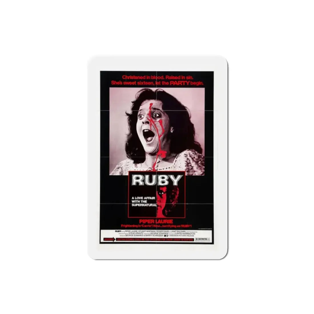 Ruby 1977 Movie Poster Refrigerator Magnet 2 Inch - The Sticker Space