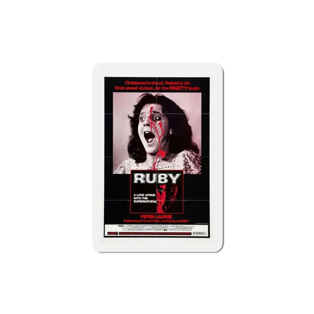 Ruby 1977 Movie Poster Refrigerator Magnet 4 Inch - The Sticker Space