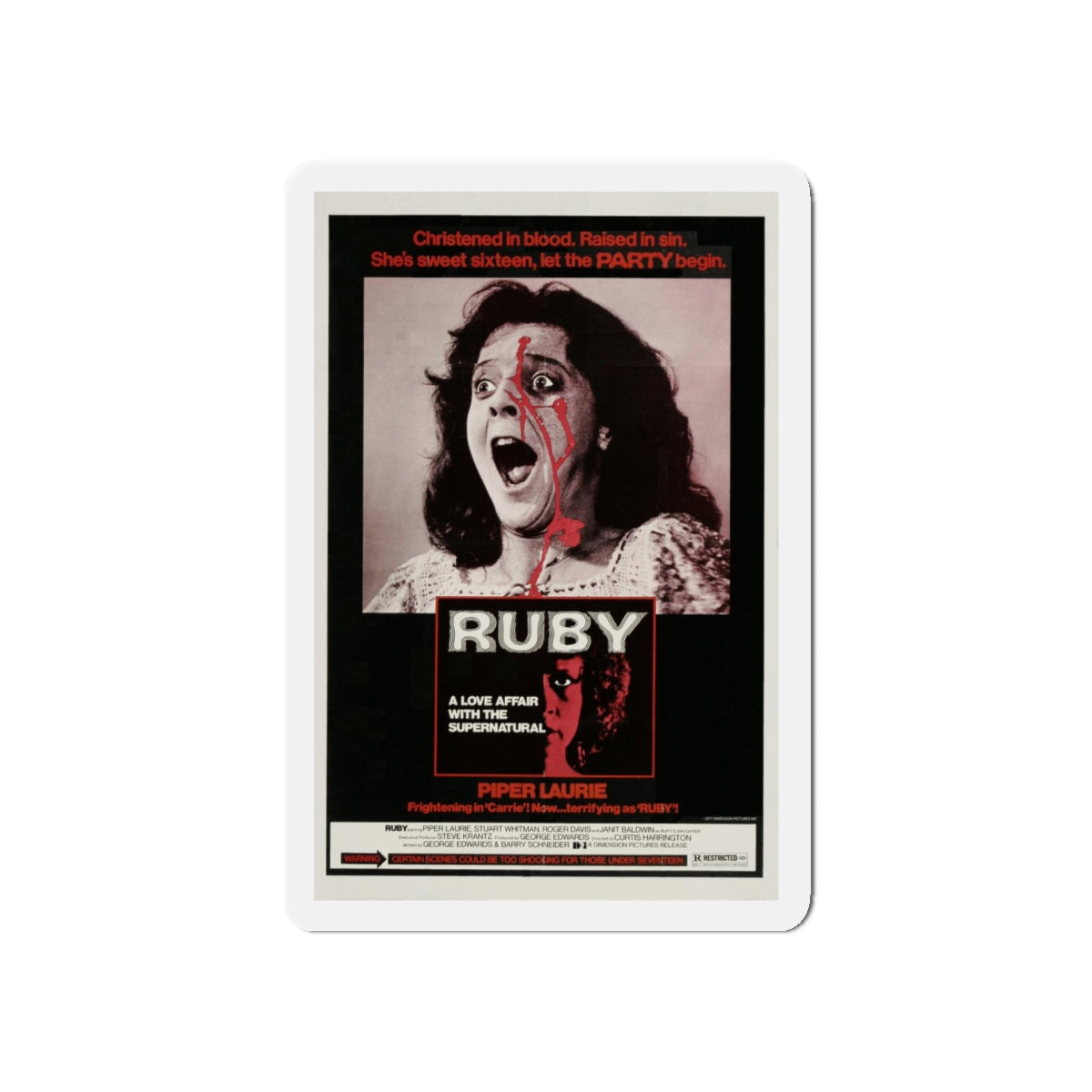 RUBY 1977 Movie Poster - Refrigerator Magnet-5" x 5"-The Sticker Space