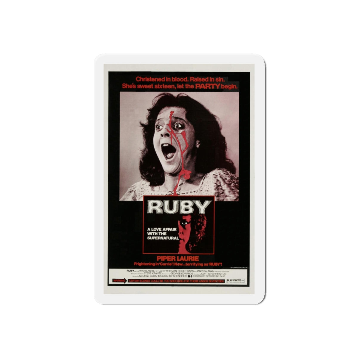 RUBY 1977 Movie Poster - Refrigerator Magnet-6" × 6"-The Sticker Space