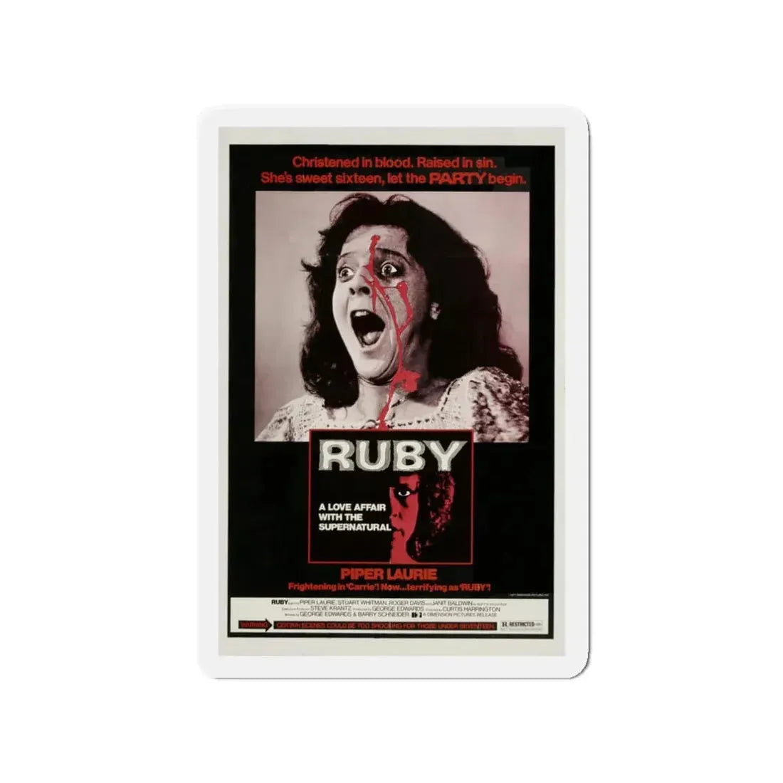 RUBY 1977 Movie Poster - Refrigerator Magnet - The Sticker Space