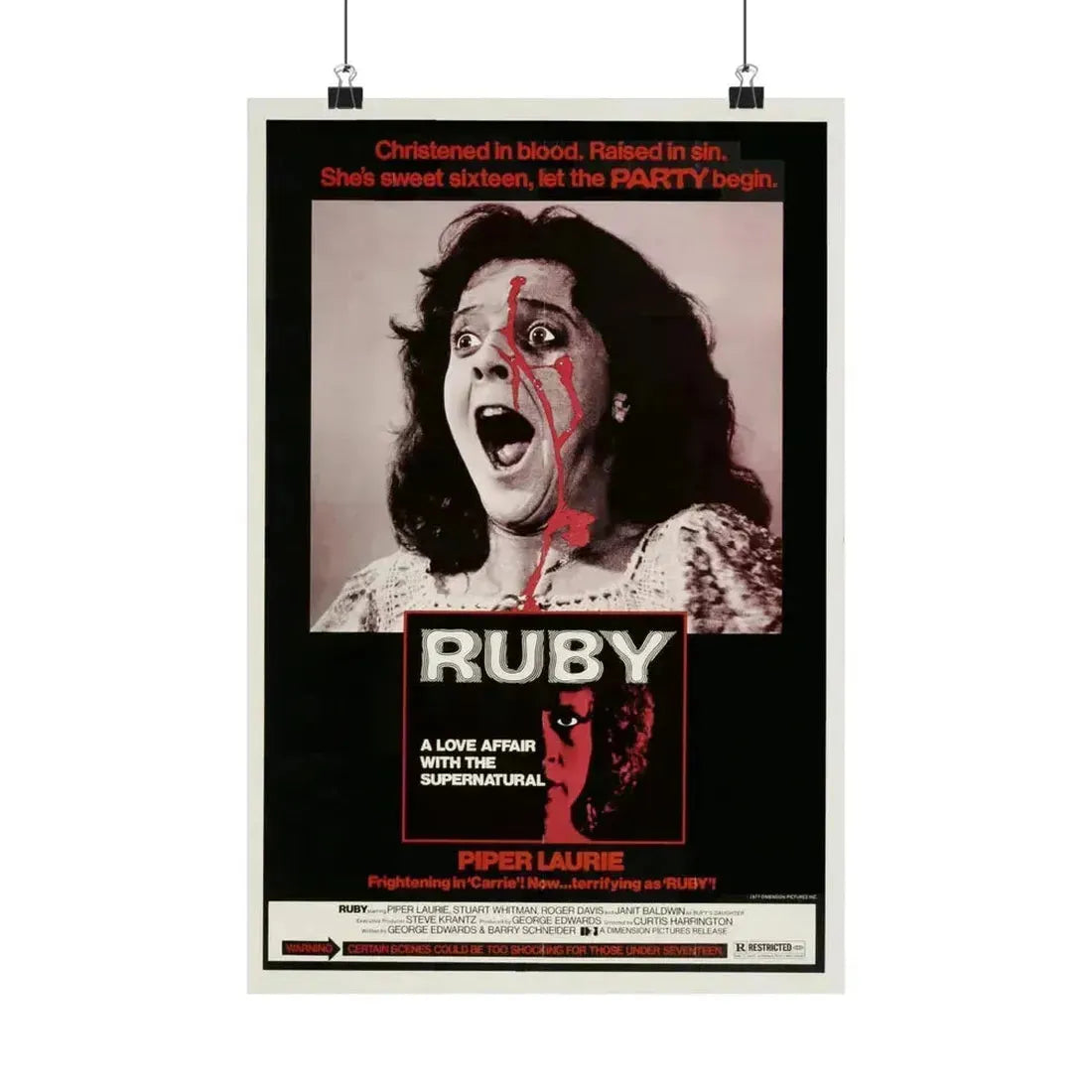 RUBY 1977 - Paper Movie Poster 12″ x 18″ Matte - The Sticker Space