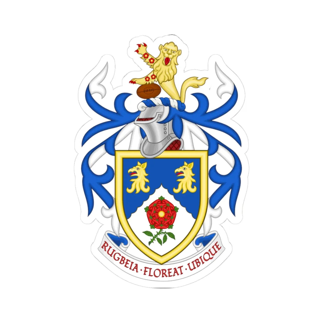 Rugby Football Union Coat of Arms (England) (Coat of Arms) STICKER Vinyl Kiss-Cut Decal 3 Inch White - The Sticker Space