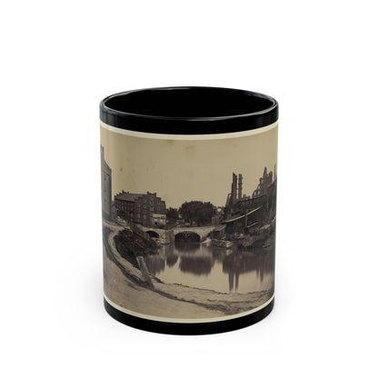 Ruins At Richmond, Va., Canal In Foreground, Ruins In Background (U.S. Civil War) Black Coffee Mug-11oz-The Sticker Space