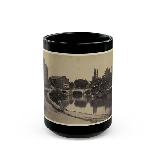 Ruins At Richmond, Va., Canal In Foreground, Ruins In Background (U.S. Civil War) Black Coffee Mug-15oz-The Sticker Space