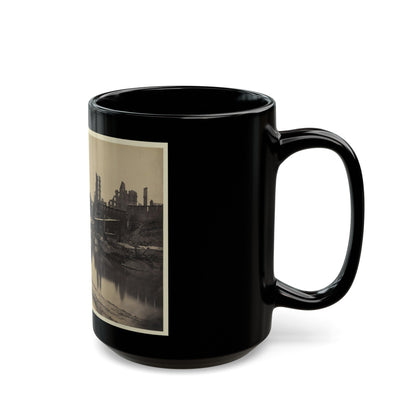 Ruins At Richmond, Va., Canal In Foreground, Ruins In Background (U.S. Civil War) Black Coffee Mug-The Sticker Space