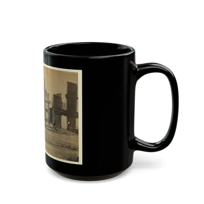 Ruins In Richmond, Va. (U.S. Civil War) Black Coffee Mug-The Sticker Space