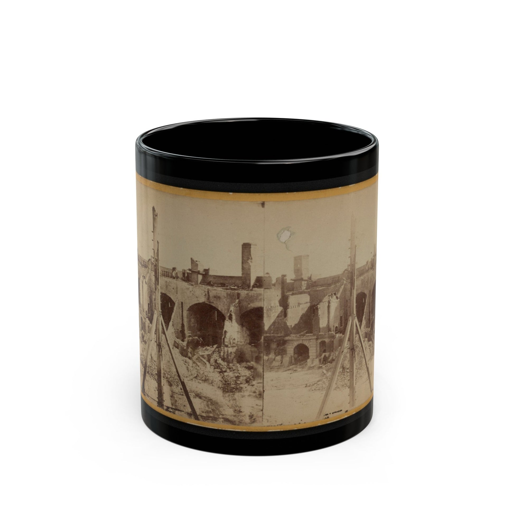 Ruins Of Fort Sumter, Charleston Harbor, S.C. (U.S. Civil War) Black Coffee Mug-11oz-The Sticker Space