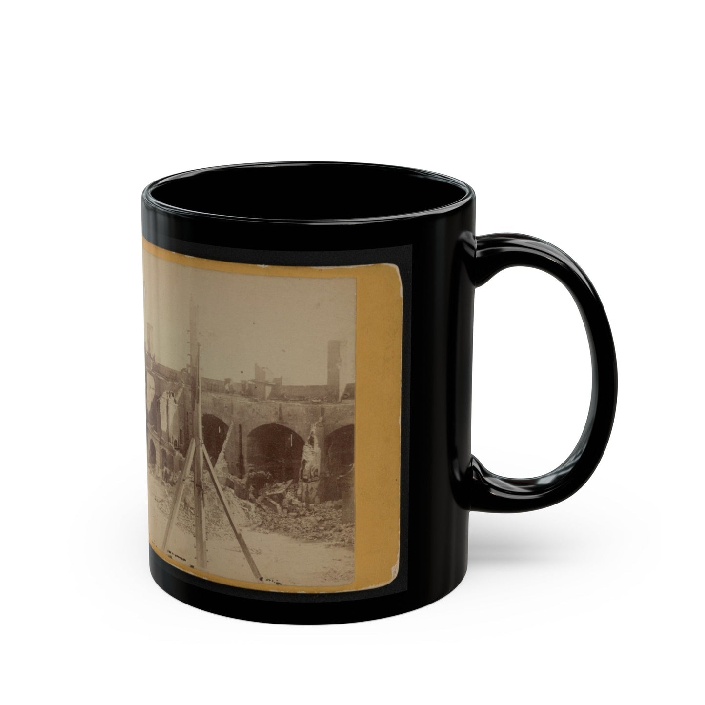 Ruins Of Fort Sumter, Charleston Harbor, S.C. (U.S. Civil War) Black Coffee Mug-The Sticker Space