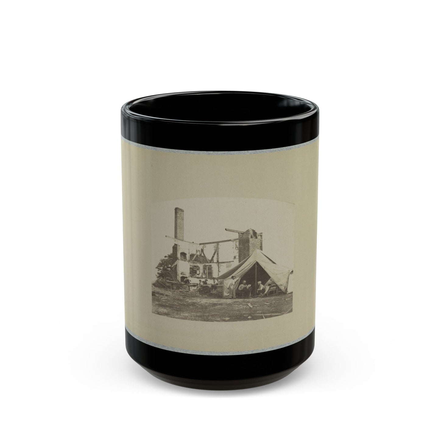 Ruins Of House, Ca. 1860 - Ca. 1865(2) (U.S. Civil War) Black Coffee Mug-15oz-The Sticker Space