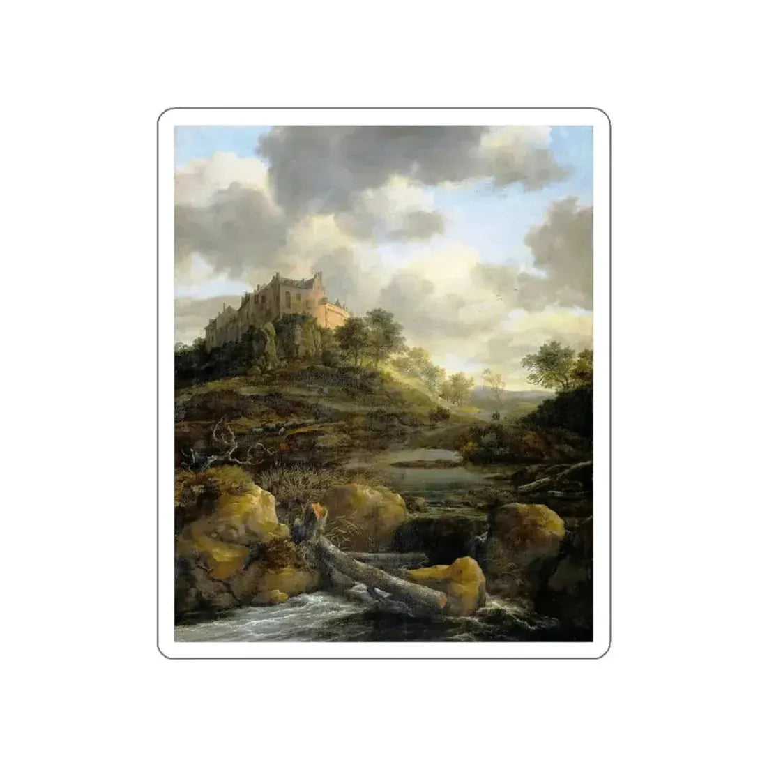 RUISDAEL, Jacob Isaackszon van - Castle (Artwork) STICKER Vinyl Die-Cut Decal White Die-Cut 5 Inch - The Sticker Space