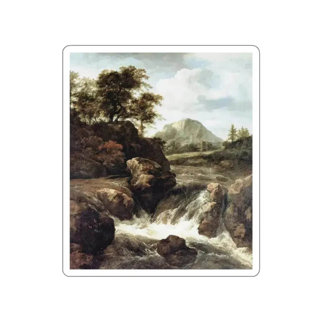 RUISDAEL, Jacob Isaackszon van - Waterf (Artwork) STICKER Vinyl Die-Cut Decal White Die-Cut 5 Inch - The Sticker Space