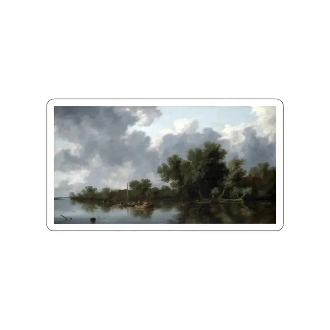 RUISDAEL, Salomon van - River Scene (Artwork) STICKER Vinyl Die-Cut Decal White Die-Cut 4 Inch - The Sticker Space