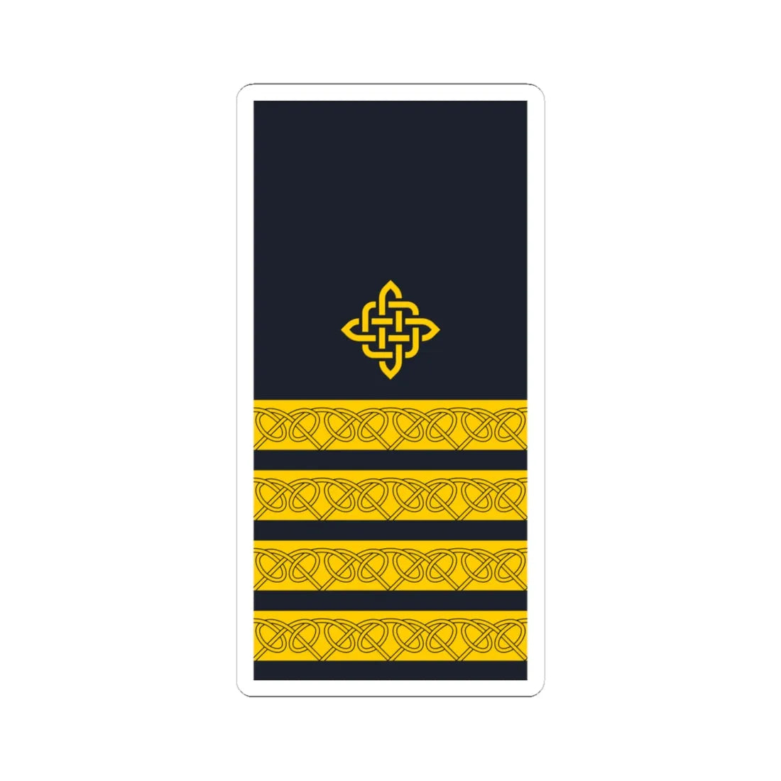 Rukav zimske odore kapetana bojnog broda HRM (Croatia) (Military Rank) STICKER Vinyl Kiss-Cut Decal 6 Inch White - The Sticker Space