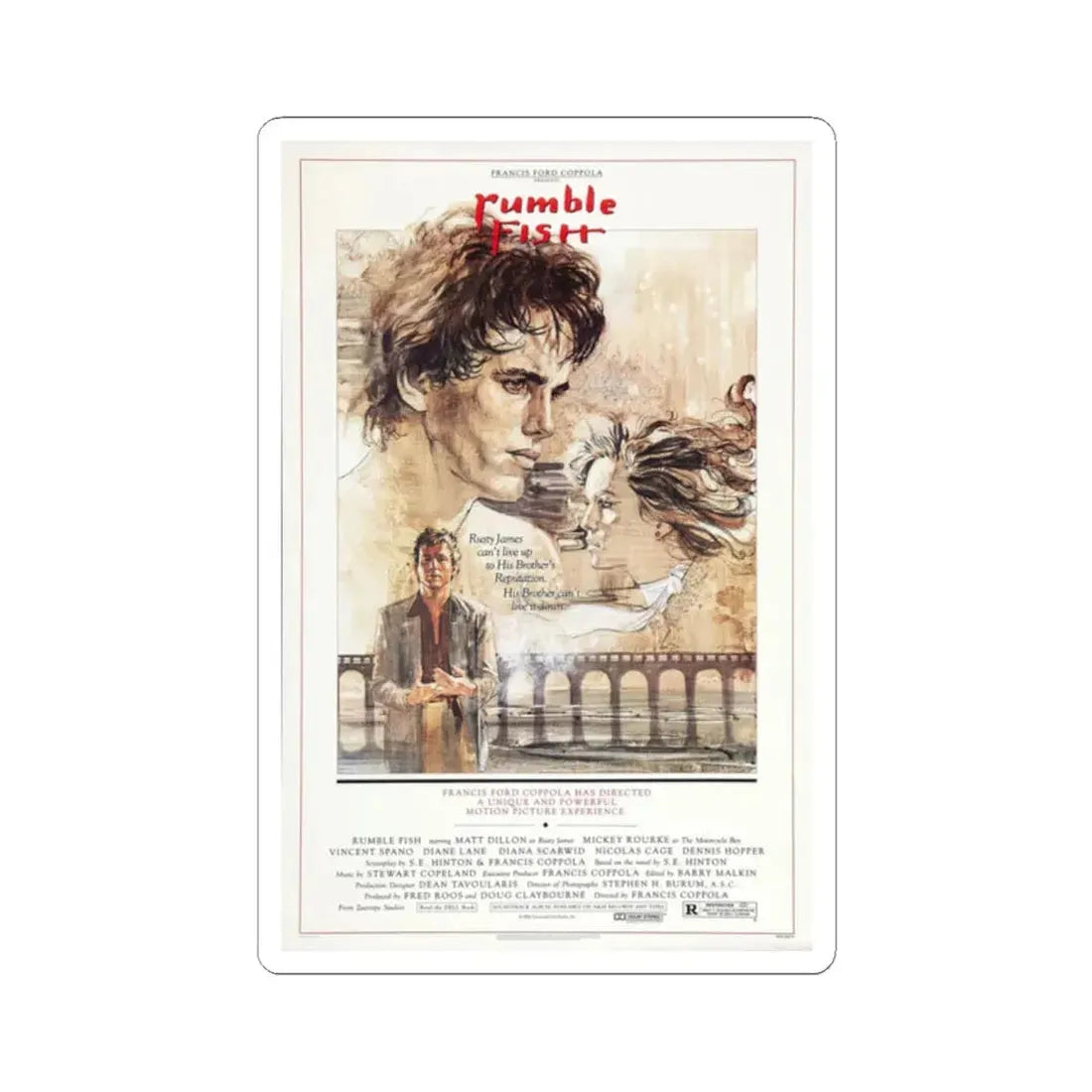 Rumble Fish 1983 Movie Poster - STICKER Vinyl Kiss-Cut Decal 2 Inch White - The Sticker Space