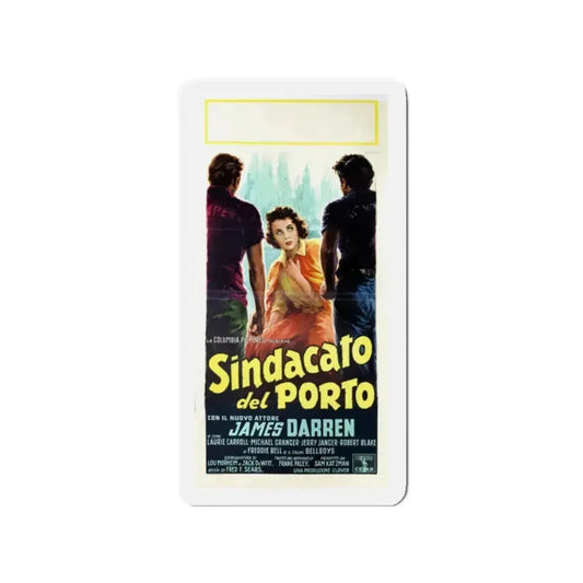 RUMBLE ON THE DOCKS 1956 Movie Poster - Refrigerator Magnet 2 Inch Die-Cut - The Sticker Space