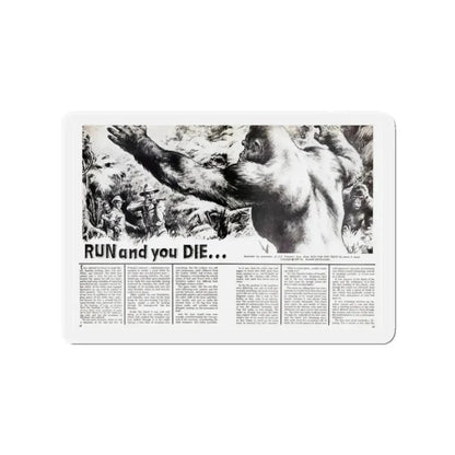 Run and you Die, Valor magazine, November1968 (Magazine Illustration) Refrigerator Magnet 2 Inch Die-Cut - The Sticker Space