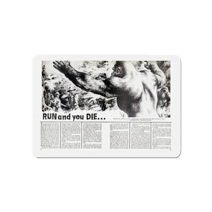 Run and you Die, Valor magazine, November1968 (Magazine Illustration) Refrigerator Magnet 3 Inch Die-Cut - The Sticker Space
