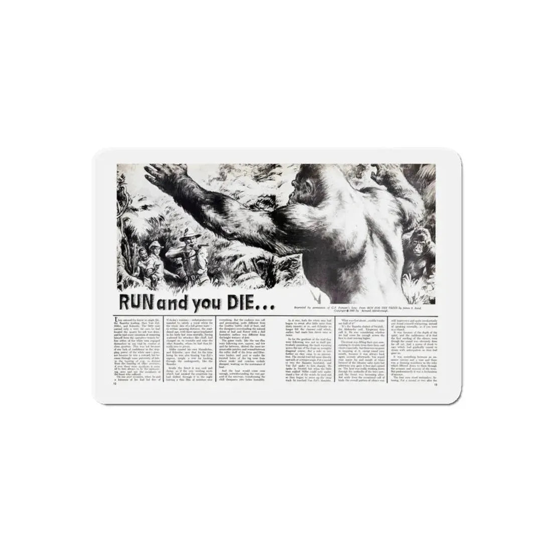 Run and you Die, Valor magazine, November1968 (Magazine Illustration) Refrigerator Magnet - The Sticker Space