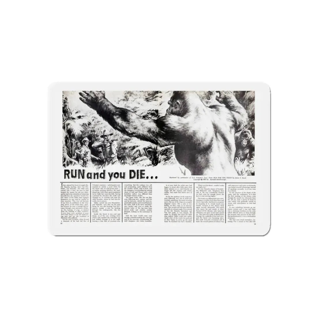 Run and you Die, Valor magazine, November1968 (Magazine Illustration) Refrigerator Magnet - The Sticker Space