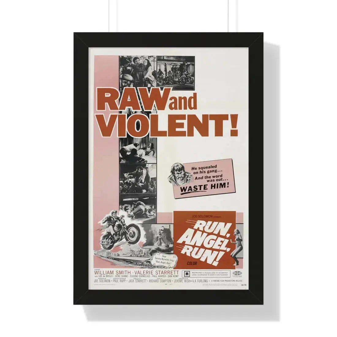RUN ANGEL RUN 1969 - Framed Movie Poster - The Sticker Space