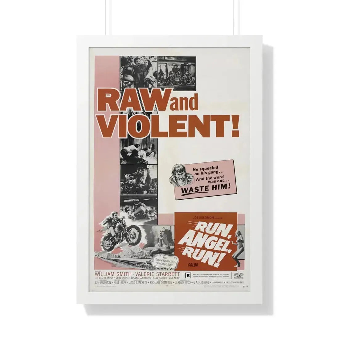 RUN ANGEL RUN 1969 - Framed Movie Poster - The Sticker Space