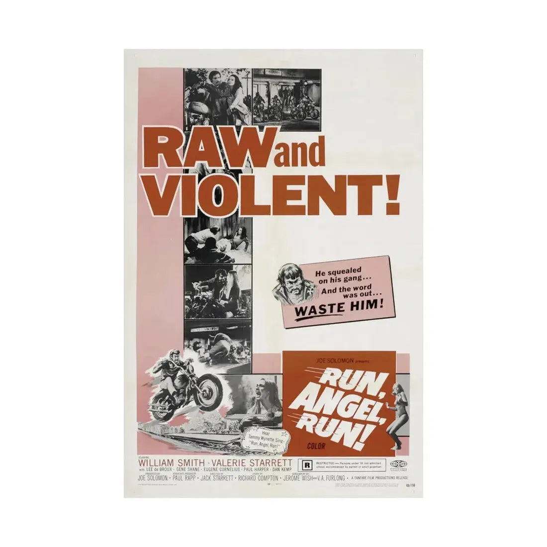 RUN ANGEL RUN 1969 - Paper Movie Poster - The Sticker Space