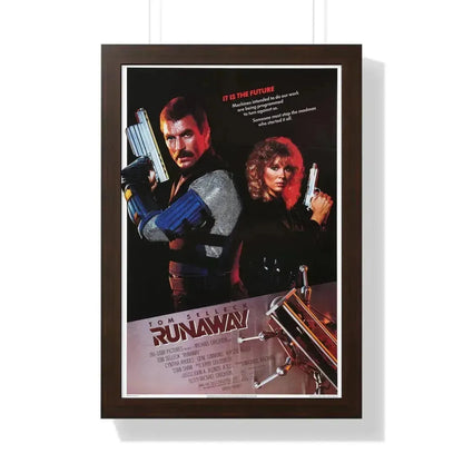 RUNAWAY 1984 - Framed Movie Poster 16″ x 24″ Walnut - The Sticker Space
