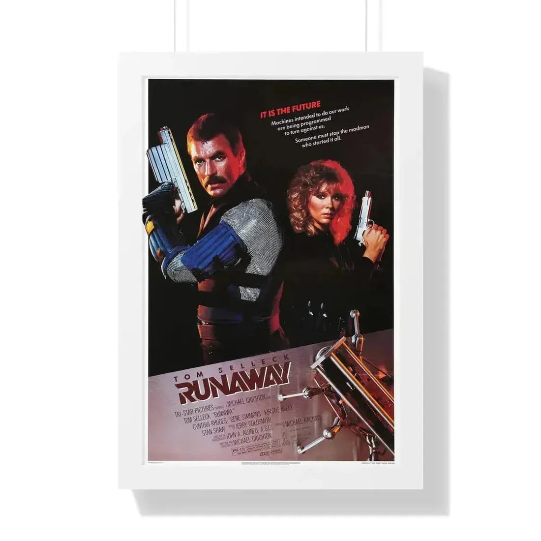 RUNAWAY 1984 - Framed Movie Poster 16″ x 24″ White - The Sticker Space