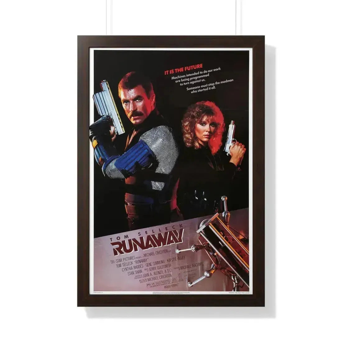 RUNAWAY 1984 - Framed Movie Poster 20" x 30" Walnut - The Sticker Space