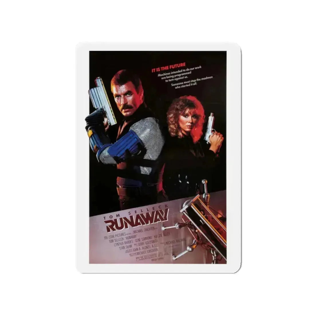 RUNAWAY 1984 Movie Poster - Refrigerator Magnet 2 Inch Die-Cut - The Sticker Space